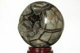Polished Septarian Geode Sphere - Madagascar #215603-2